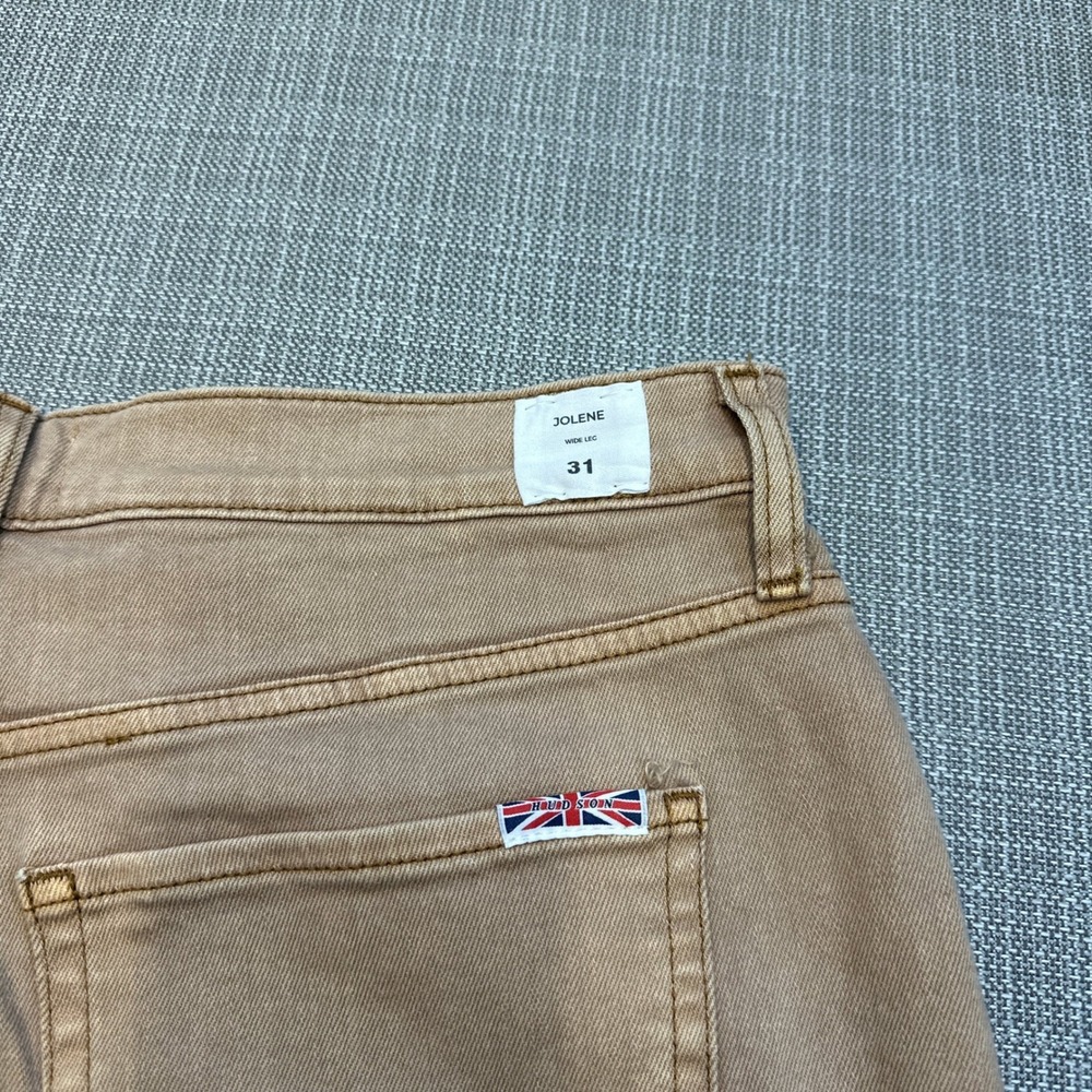Hudson Jolene Wide Leg High Rise Jeans Pants size 31 Vintage Khaki Tan - Picture 5 of 12